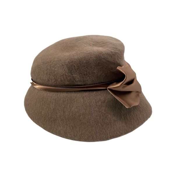 Vintage  Mahara Mohair wool Mid Century modern Ribbon Bow Audrey Hepburn Hat main image 13